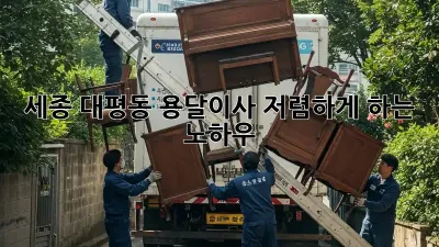 세종 대평동 용달이사 저렴하게 하는 노하우