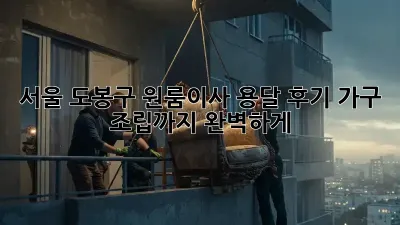 서울 도봉구 원룸이사 용달 후기: 가구 조립까지 완벽하게!